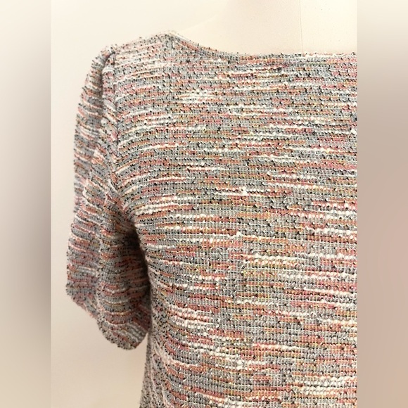 LOFT Colorful Knit Too Blouse with Puffed Sleeve | Size S - Picture 6 of 9